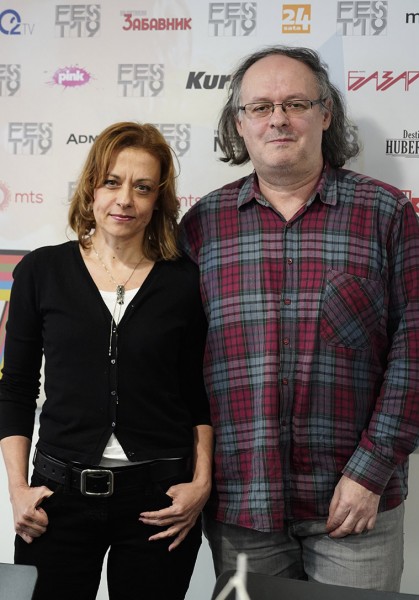 Saša Radojević, reditelj i Tatjana Venčelovski, glumica, film Aleksandra