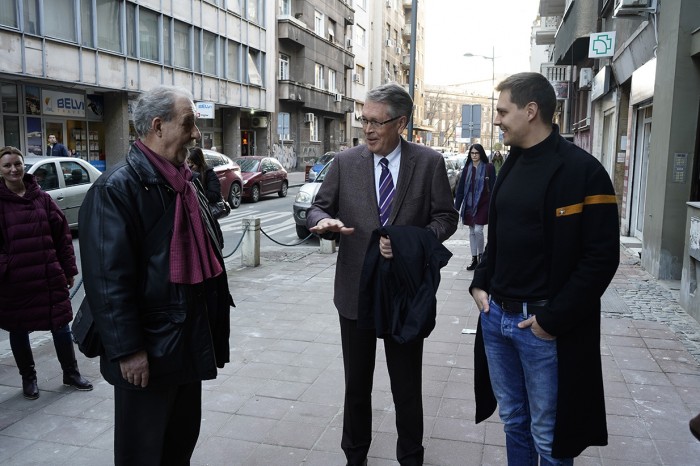 Ambasador Ruske federacije u Republici Srbiji Aleksandar Čepurin i glumac Miloš Biković na projekciji filma Srpski gambit: Zvezda i smrt grofa Vronskog