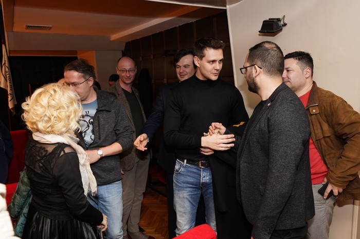 Damir Handanović, direktor CEBEF-a i glumac Miloš Biković na projekciji filma Srpski gambit: Zvezda i smrt grofa Vronskog