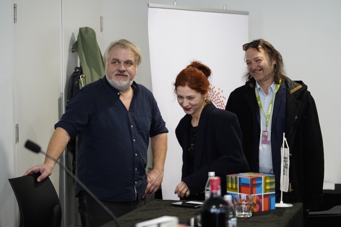 film IZBRISANA  Miha Mazzini, reditelj  Dušan Joksimović, reditelj  Judita Franković, glumica  Frenk Celar, producent   Biljana Prvanović, producent Srbija