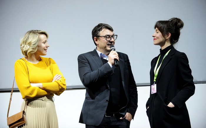 Beograd 26.02.2019. Fest 2019, ekipa filma Osmi povjerenik poklonila se publici posle projekcije u kombank dvorani. foto Dusan Milenkovic