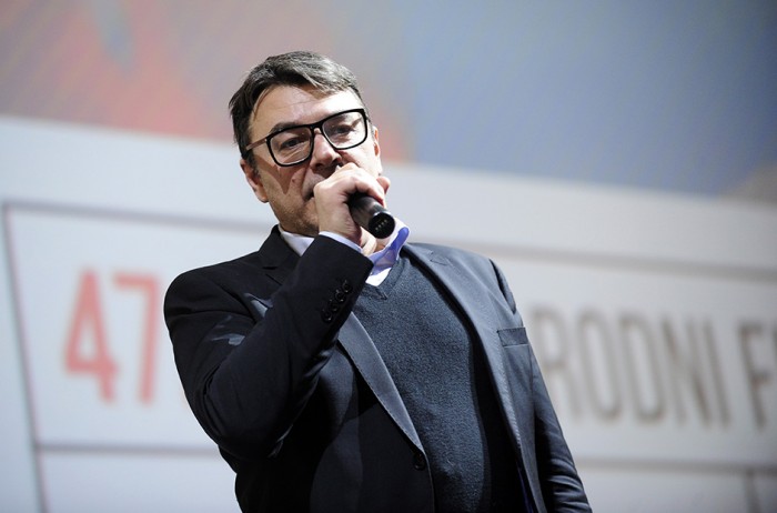 Beograd 26.02.2019. Fest 2019, Pablo Trapero, reditelj filma Spokoj, obratio se publici pred projekciju u kombank dvorani. foto DUsan Milenkovic