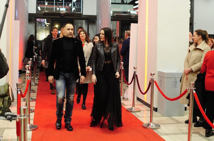 Beograd 28.02.2019. Fest 2019, Goran Markovic i ekipa filma Delirijum tremens prosetali su crvenim tepihom pred premijeru filma u kombank dvorani. foto Dusan Milenkovic