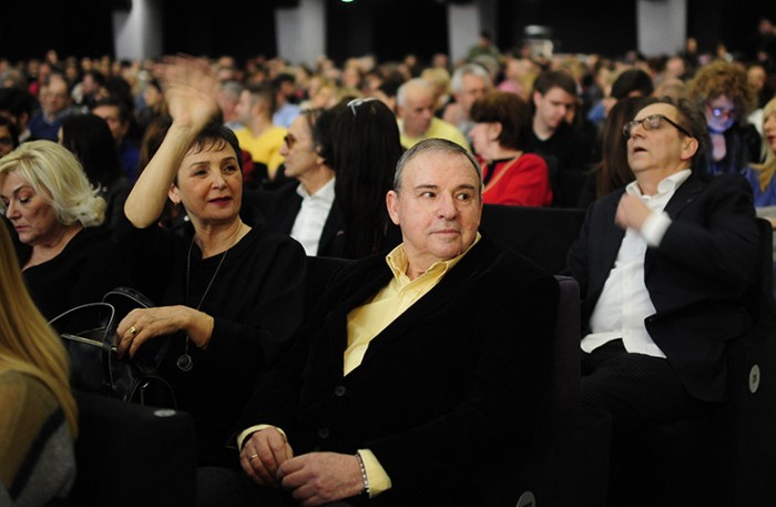 Beograd 28.02.2019. Fest 2019, Goran Markovic i ekipa filma Delirijum tremens prosetali su crvenim tepihom pred premijeru filma u kombank dvorani. foto Dusan Milenkovic