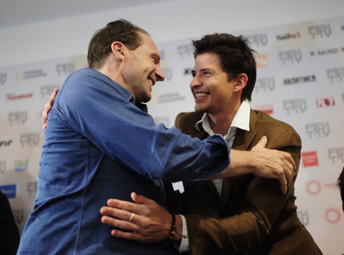 Beograd 23.02.2019. Fest 2019, konferencija za novinare ekipe filma BELA VRANA u sastavu Ralph Fiennes, reditelj i glumac, Oleg Ivenko, glavni glumac i Gabrielle Tana, producentkinja. foto Dusan ...